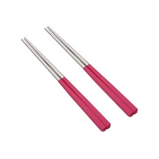 RAONNURI 隨心選色 基本款 兒童餐具, 亮粉色, 2個, 筷子