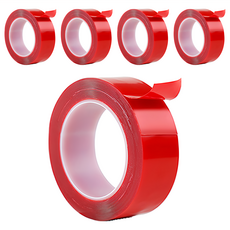 極黏透明無痕強力膠條 25mm 透明色 - 強力黏貼、無痕不殘膠、多用途, 5捲