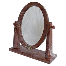 上豪明鏡 橢圓型 9吋原木桌上鏡 360度旋轉單面鏡, 713