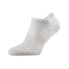 ROCKAY Accelerate 競速超短筒機能襪，50%再生機能尼龍+46%再生聚醯胺+4%再生彈性纖維, L, Light Grey + Papaya, 1雙