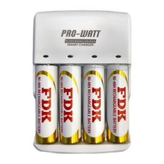 PRO-WATT 華志 鎳氫電池充電組 適用於3號AA和4號AAA電池 全球通用, 1組