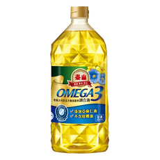泰山OMEGA3芥花不飽和精華調合油 嚴選非基改芥花+亞麻仁 耐高溫220°C 煎煮炒炸皆宜 全素可食, 2L, 1瓶