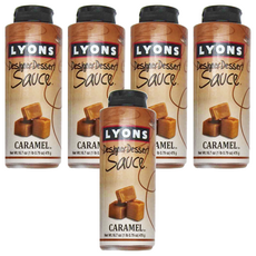 Lyons 經典設計師裝飾醬 焦糖風味, 擠壓瓶設計, 476g, 5瓶