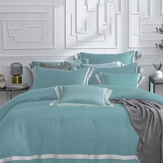 LAMINA 雙人優雅純色湖水綠300織萊賽爾天絲兩用被套 柔軟親膚舒適透氣, 1入