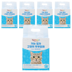 Tamsaa 2mm細豆腐貓砂 5包 快速吸收 環保材質, 8L, 爽身粉香