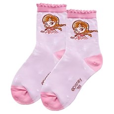 ONEDER 旺達棉品 冰雪奇緣系列 童襪 二分之一襪, 安娜, 15~18cm