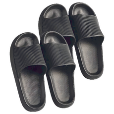 居家彈力室內拖鞋, EVA材質, 防滑拖鞋, 黑色