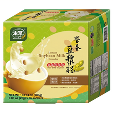 薌園 本草系列營養豆漿粉 36包入 900g 非基改黃豆 無添加香料色素防腐劑, 1盒