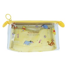 sun-star mitte 幻彩柔漾萬用收納筆袋 透明防水 多層收納 輕巧便攜, 1個, 小熊維尼