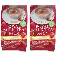 日東紅茶 皇家奶茶 草莓 果汁0.1%使用, 14g, 8包, 2袋