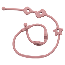 OhBabyLying 矽膠玩具鏈, 深粉色, 1條, 食品級矽膠材質，安全無毒，柔軟有彈性，呵護寶寶嬌嫩的肌膚