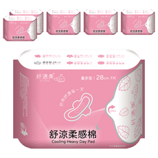 好適美 量多型 舒涼柔感衛生棉 28cm, 3入, 7片, 6包