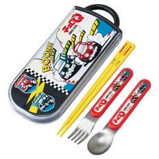 Skater 三合一餐具組, 筷子1雙 + 叉子 + 湯匙 + 筷盒, Choro Q, 1套