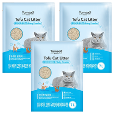Tamsaa Basics 豆腐貓砂 7L, 嬰兒爽身粉, 3袋
