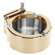 百誠精品萬次火柴菸灰缸 ABS不鏽鋼材質 11.3x9.9x4.3公分 黑/藍, 金屬金色, 1個