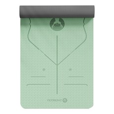 TPE抗菌瑜珈墊 雙色瑜珈墊 附綁帶 + 背袋 + 拉力繩或拍拍球 TP189010ANT, 綠色, 1個