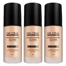 DR CiNK 達特聖克 極透光柔焦防護CC霜 SPF35★★★，自然光澤，30ml, 自然色, 3瓶