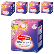 Kao 花王 MegRhythm 美舒律 新柔舒蒸氣眼罩 玫瑰花香 40°C 蒸氣SPA 約20分鐘, 12片, 6盒