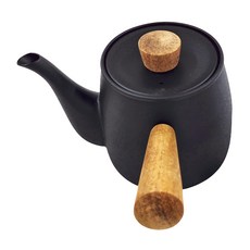 MIYAZAKI 宮崎製作所 Miyaco 橫手急須壺 CHA-3 380ml 日本製 18-8不鏽鋼壺, 霧面黑, 1個