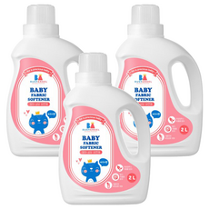 BUSYANGEL 柔順嬰兒衣物柔軟精 爽身粉香味 大容量 溫和配方, 2L, 3瓶