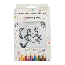 食品級矽膠畫畫餐墊 30x40公分, 快樂農場, 海洋世界, 1個