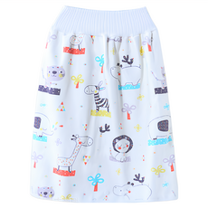 OhBabyLying 寶寶高腰防水隔尿裙, L, 動物派對