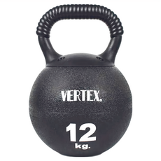 VERTEX 橡膠壺鈴2.0 台灣製 安全壺鈴 健身家用, 黑色, 12kg, 1個