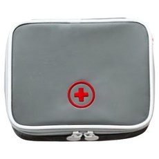 iSFun 旅行專用 收納藥包化妝包 小號 灰色 醫療十字印花設計 外出隨身攜帶緊急藥盒, 1個