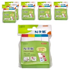 N次貼 色塊指示標籤紙 76x14mm 400張/袋, 多色, 4條, 6組