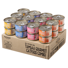 Tamsaa Gourmet 貓罐頭, 鮪魚+柴魚/鮪魚+雞肉/鮪魚+鮭魚/鮪魚+蟹味棒, 85g, 24罐