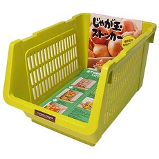 inomata 可疊式蔬果收納籃 耐熱120°C, 34.6 x 23.9 x 20cm, 綠色, 1個