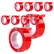 極黏透明無痕強力膠條 20mm 適用於金屬木頭玻璃浴室壁紙牆面, 透明色, 10捲