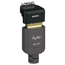 Avier AVPAHDD PREMIUM 全金屬轉接頭-HDMI A公轉母 垂直轉彎 鍍金接頭 精緻穩定 4K UHD 3840*2160 深灰色, 1個