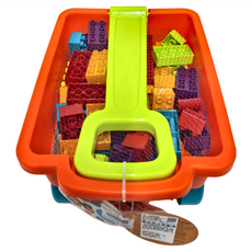 BATTAT 科育感統玩具 樂部落積木拖車 BT4539Z 18個月以上適用, 南瓜, 1個