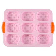 9格矽膠法棍蛋糕模具 粉色, 1個
