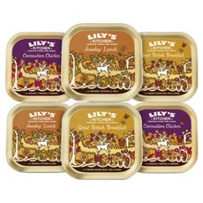 LILY'S KITCHEN 莉莉廚房 英國原裝進口狗罐頭/狗餐盒 寵愛假期組合, 150g, 6個, 雞肉
