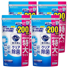 Kao 花王 Cucute 珂珂透 洗碗機專用檸檬酸洗碗精補充包 - 特大尺寸 強力除菌, 900g, 4包
