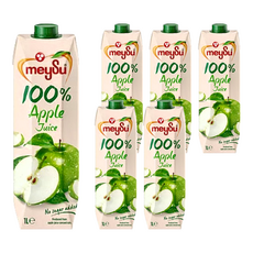 meySu 美愫 100%蘋果汁 1L (6瓶) - 無添加糖，健康美味，全家共享