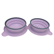 JDS 戶外遛狗便攜式旅行折疊碗, 1套, 紫色