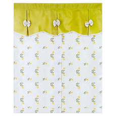 簡約小清新門簾 100%聚酯纖維 中間可開, 90 x 85cm, 花漾蝴蝶綠