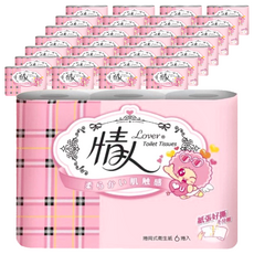 情人 Lover 捲筒式衛生紙, 100%原生紙漿 不含螢光劑 產品可沖入馬桶, 6捲, 40袋
