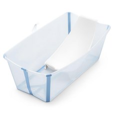 STOKKE Flexi Bath Bundle Tub with Support 折疊式浴盆套組 含浴盆支架, Ocean Blue 冰河藍