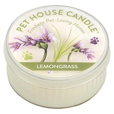 PET HOUSE 室內除臭寵物香氛蠟燭, 檸檬草, 無添加色素, 石蠟, 石油, 可重複使用, 連續使用時間長達12小時, 43g, 1罐