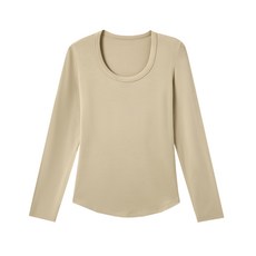 U領王牌羊毛原絨衣 L 長袖U領設計 柔軟親膚 舒適百搭, 松茶駝, 1件