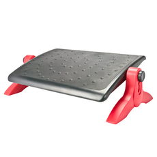aidata 人體工學三段式可調腳踏板 尺寸54x37x17公分, 黑紅色