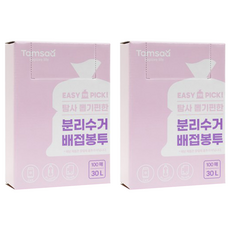 Tamsaa 抽取式立體垃圾袋, 30L 100個, 2盒