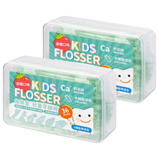 Lab52 齒妍堂 兒童牙線棒 Set 36支, 含木糖醇, 線材細滑設計, 台灣生產製造, 2盒