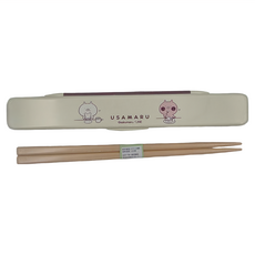 Skater 小小兔丸 無聲塑膠筷子 附收納盒, 661457, 筷子18cm + 盒子 19 x 3.1 x 1.3cm, 1組