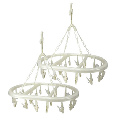 京都 橢圓曬架 -20夾 白色, 2個