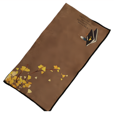 古畫茶巾 30x15.5cm 吸水絨布材質 獨立包裝, 銀杏, 1個